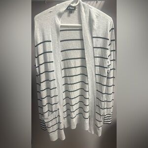 EXPRESS size LARGE Striped Gray and Black Cardigan